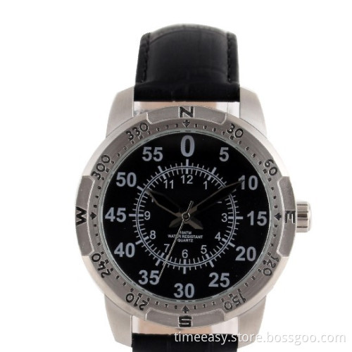 Fashion Leather Band Watch with Stainless Steel Case for Promotion (TE-2746)